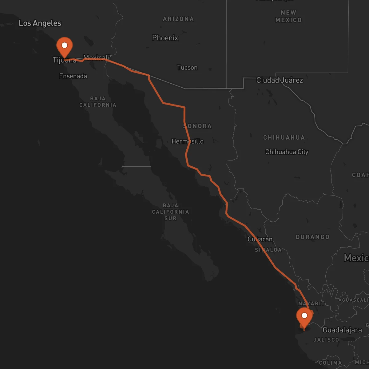 Ruta Tijuana - Puerto Vallarta