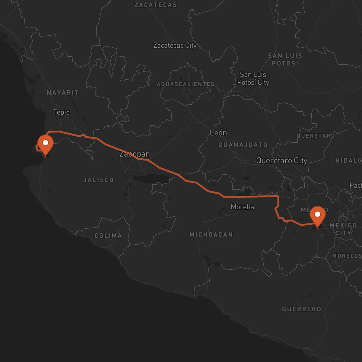 Ruta Toluca - Puerto Vallarta