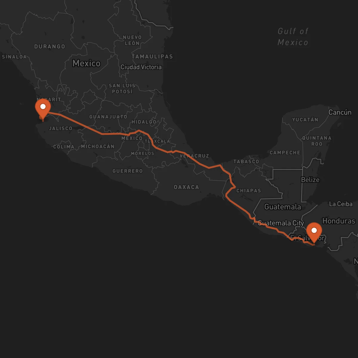 Ruta Usulután - Puerto Vallarta