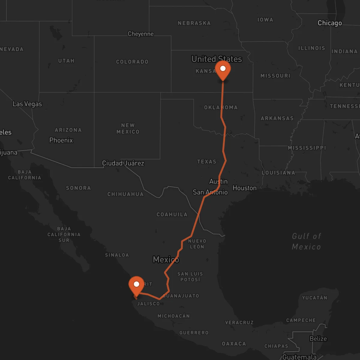 Ruta Wichita - Puerto Vallarta