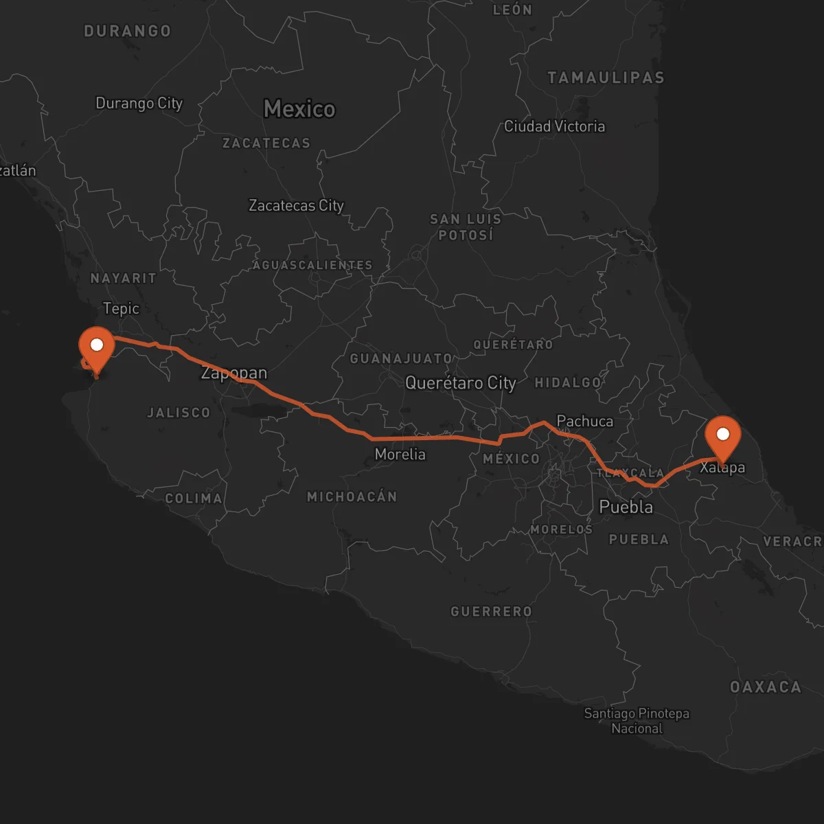 Ruta Puerto Vallarta - Xalapa