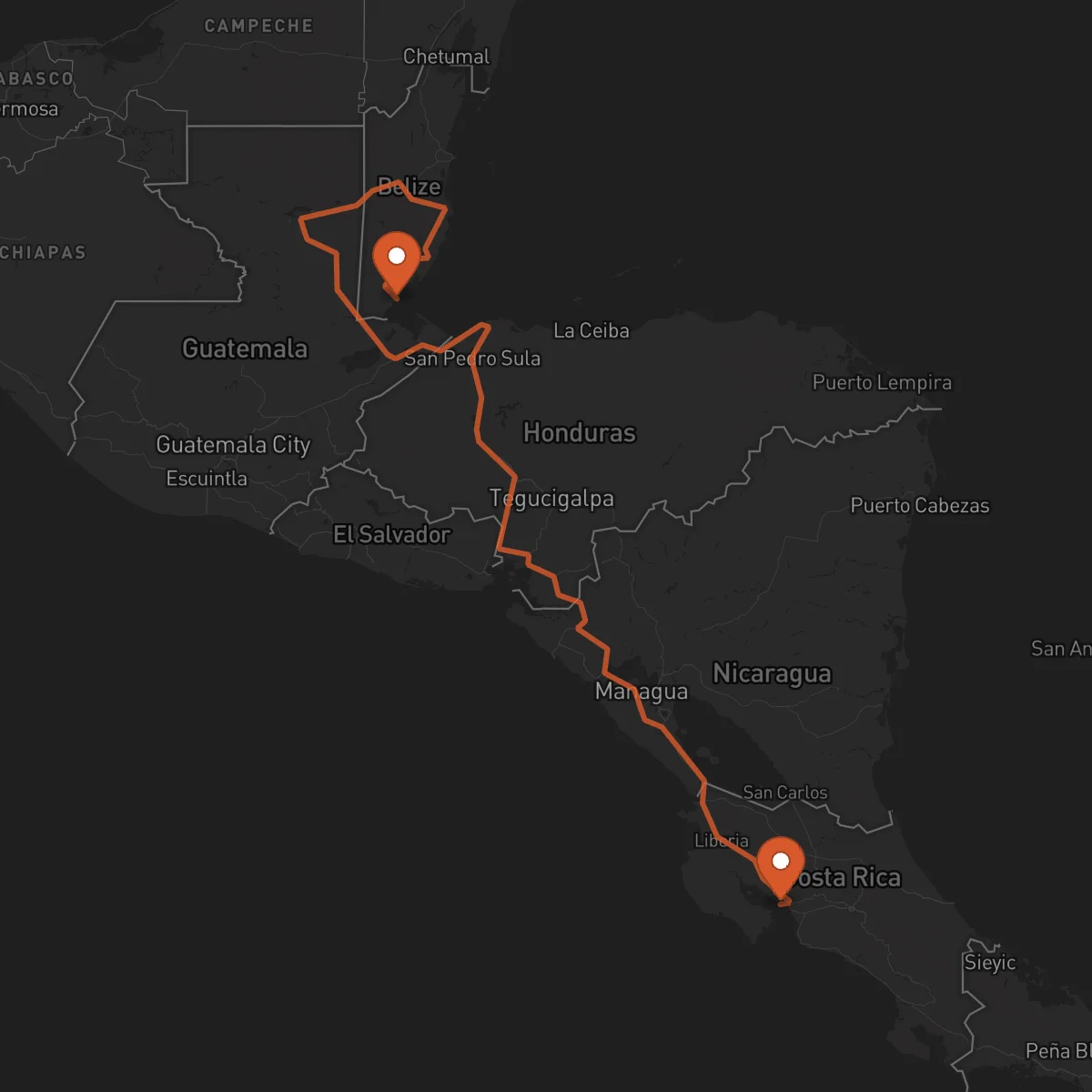 Ruta Puntarenas - Punta Gorda