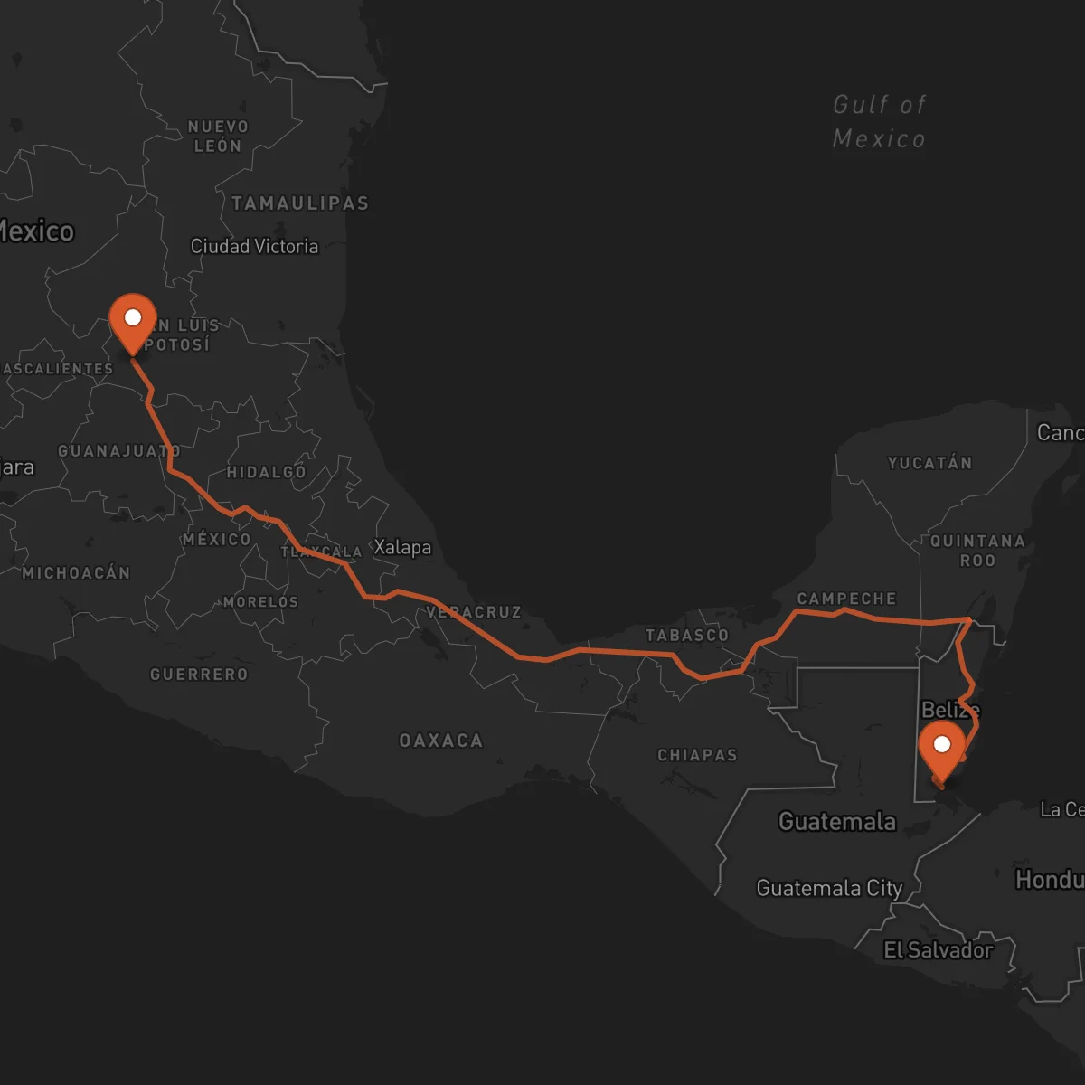 Ruta Punta Gorda - San Luis Potosí