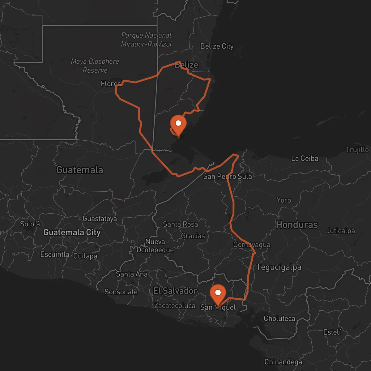 Ruta San Miguel - Punta Gorda