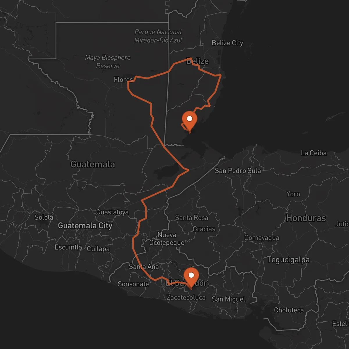 Ruta Punta Gorda - San Vicente