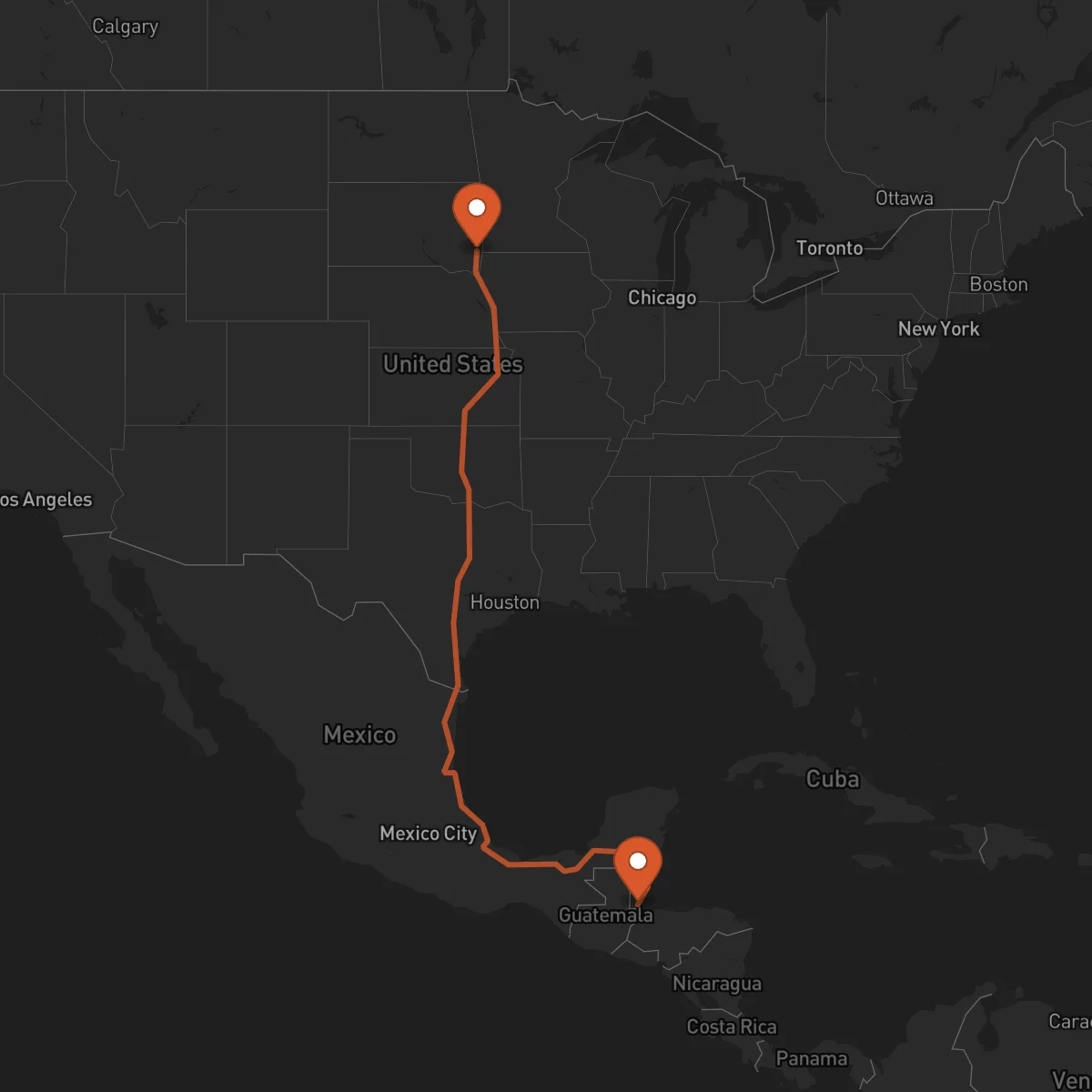 Ruta Sioux Falls - Punta Gorda