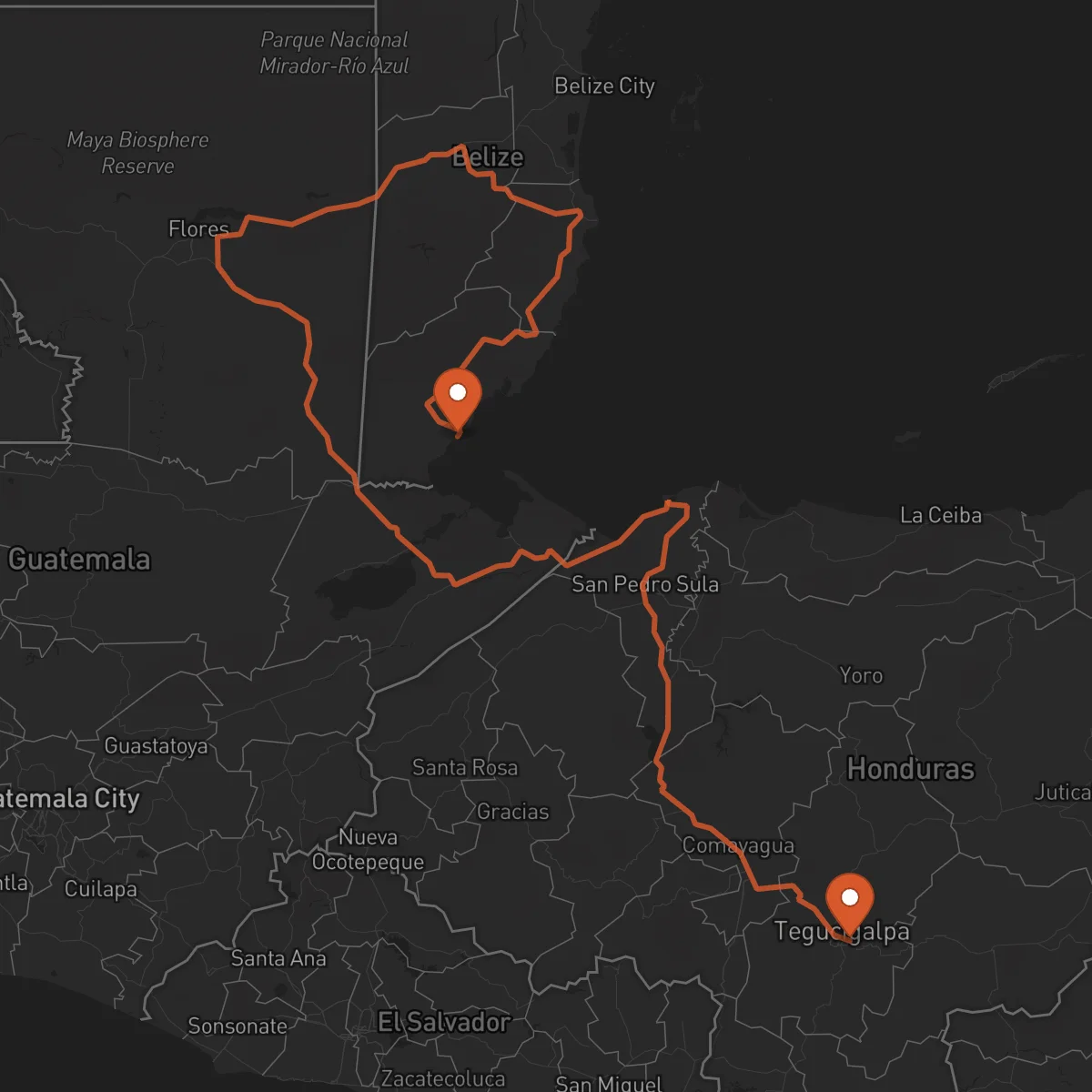Ruta Punta Gorda - Tegucigalpa