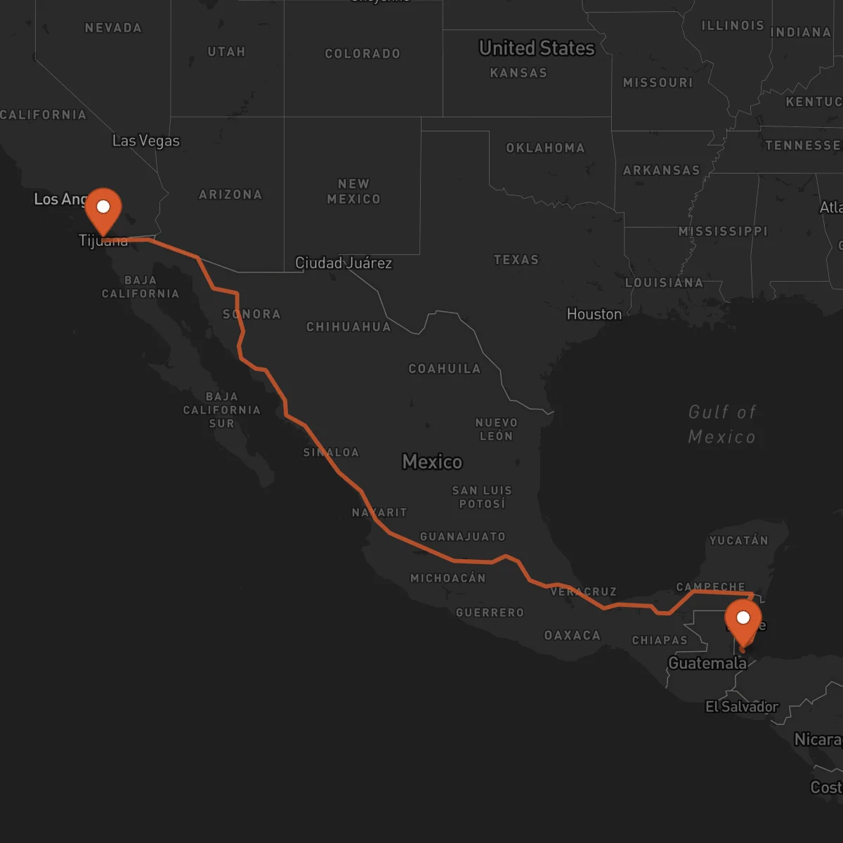 Ruta Tijuana - Punta Gorda