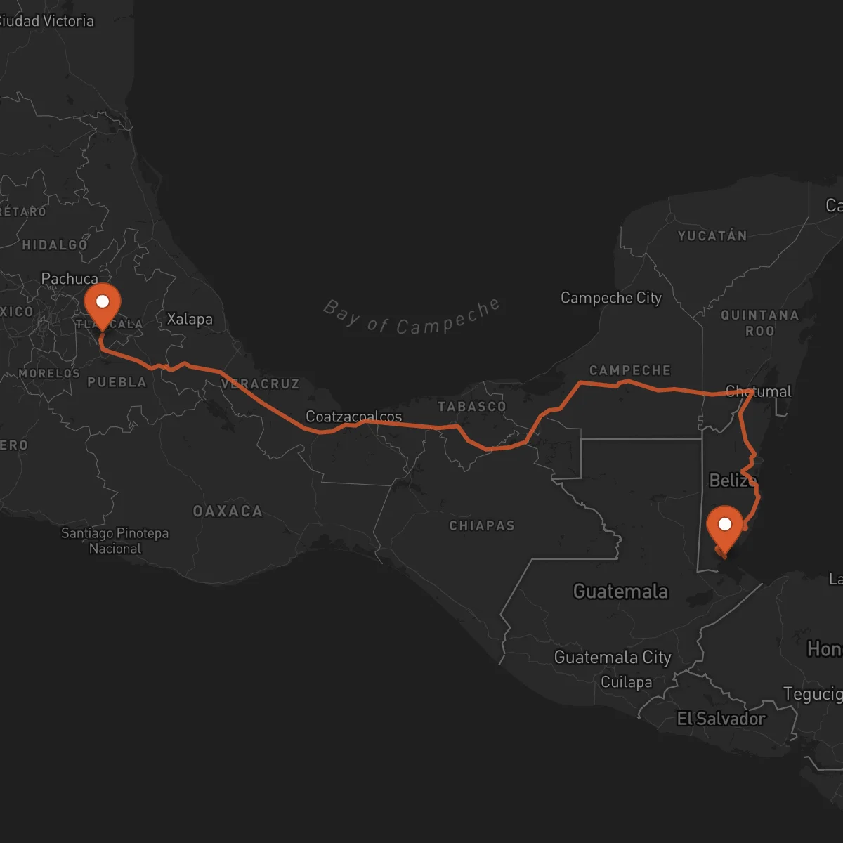 Ruta Tlaxcala - Punta Gorda