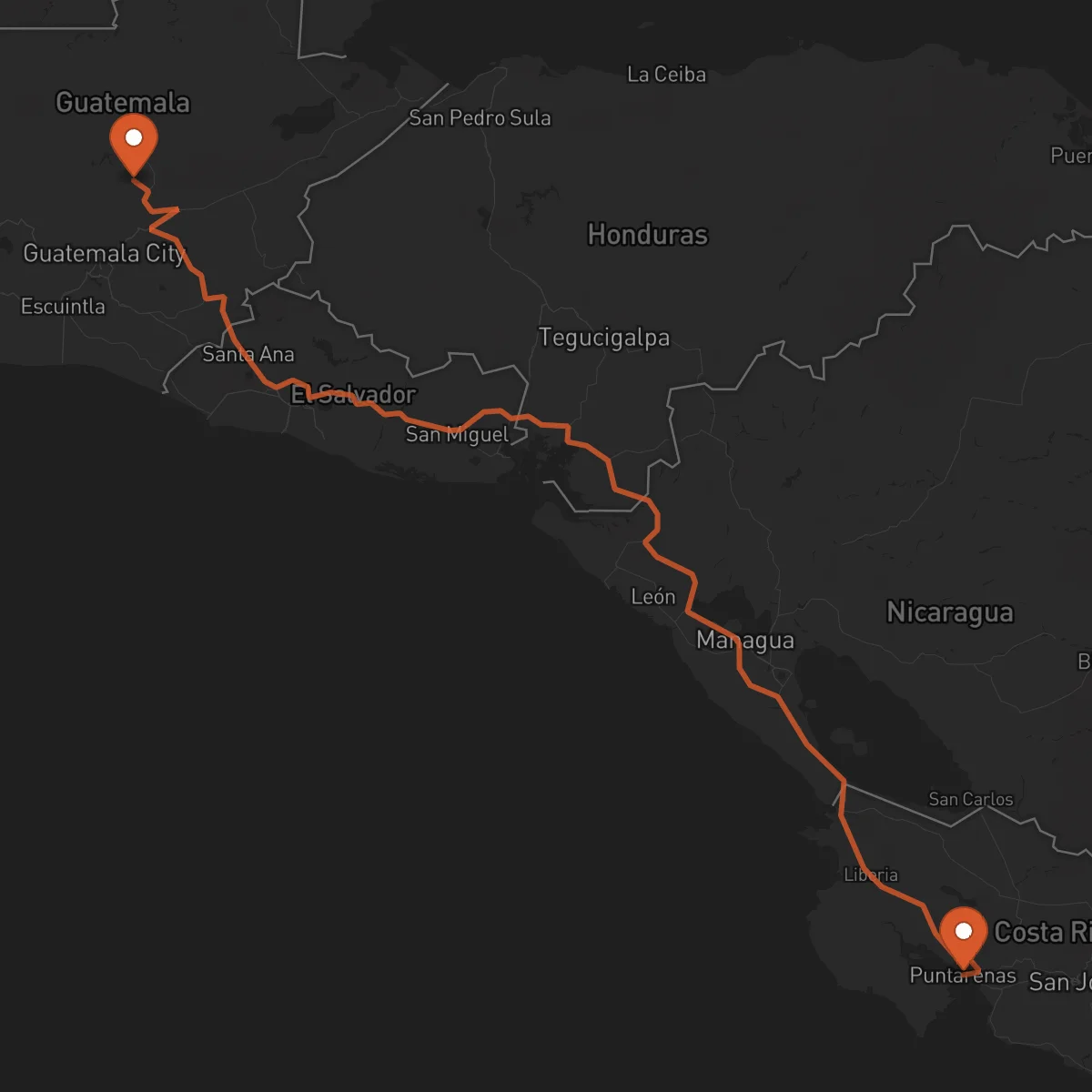 Ruta Puntarenas - Salamá