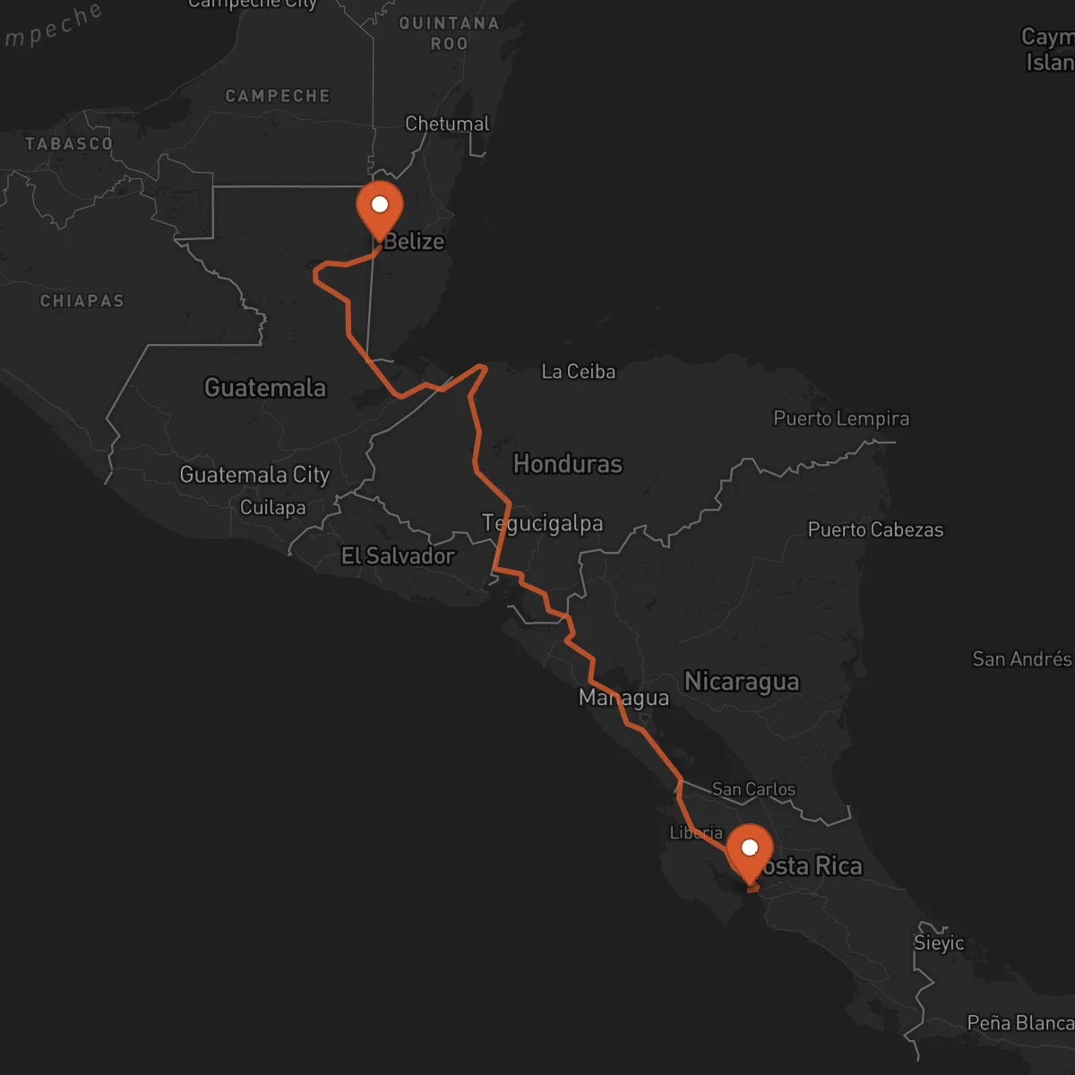 Ruta Puntarenas - San Ignacio