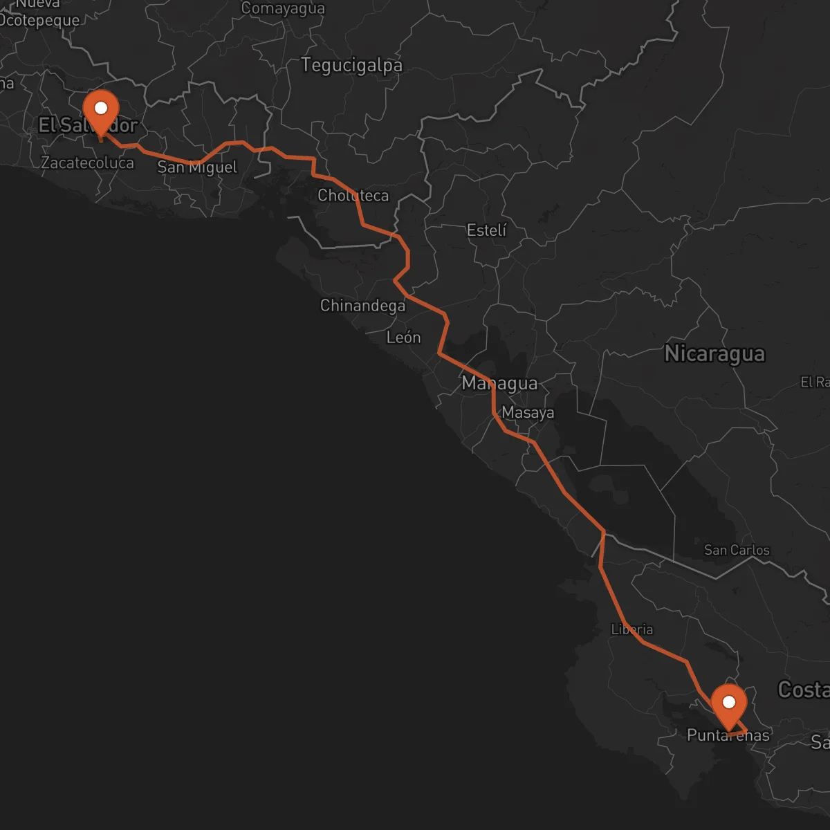 Ruta San Vicente - Puntarenas