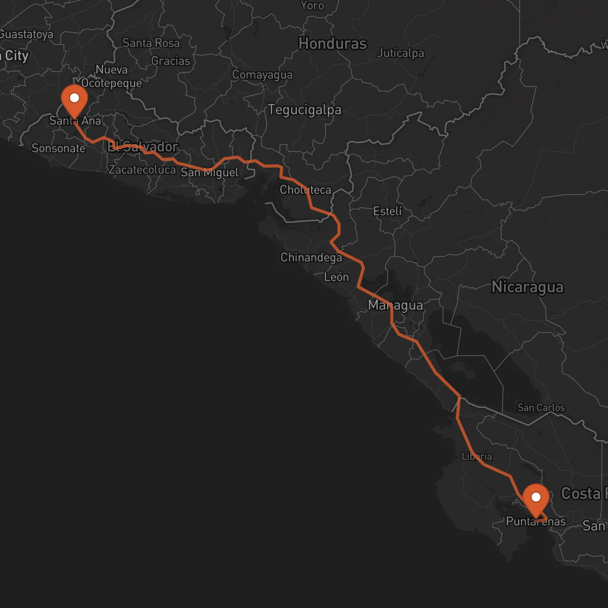 Ruta Puntarenas - Santa Ana