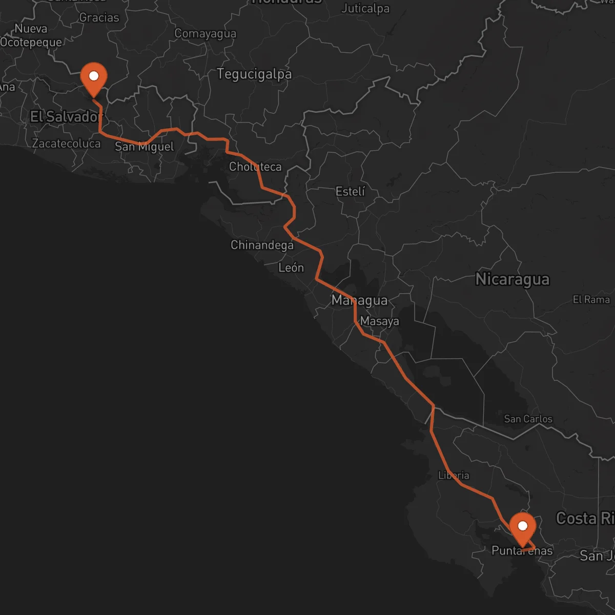 Ruta Puntarenas - Sensuntepeque