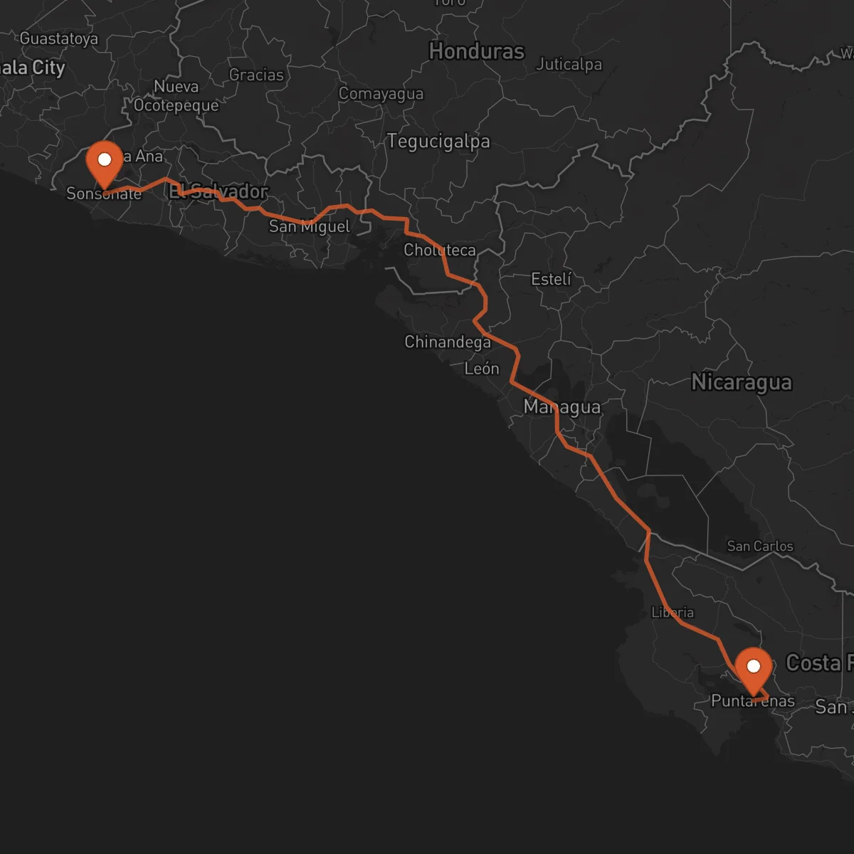 Ruta Sonsonate - Puntarenas