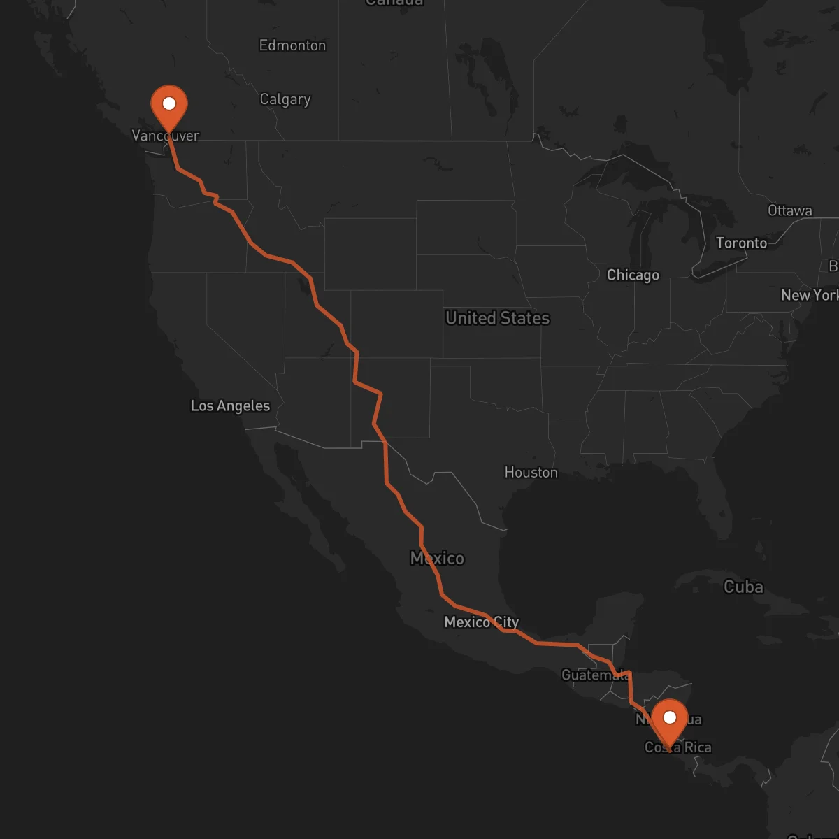 Ruta Surrey - Puntarenas