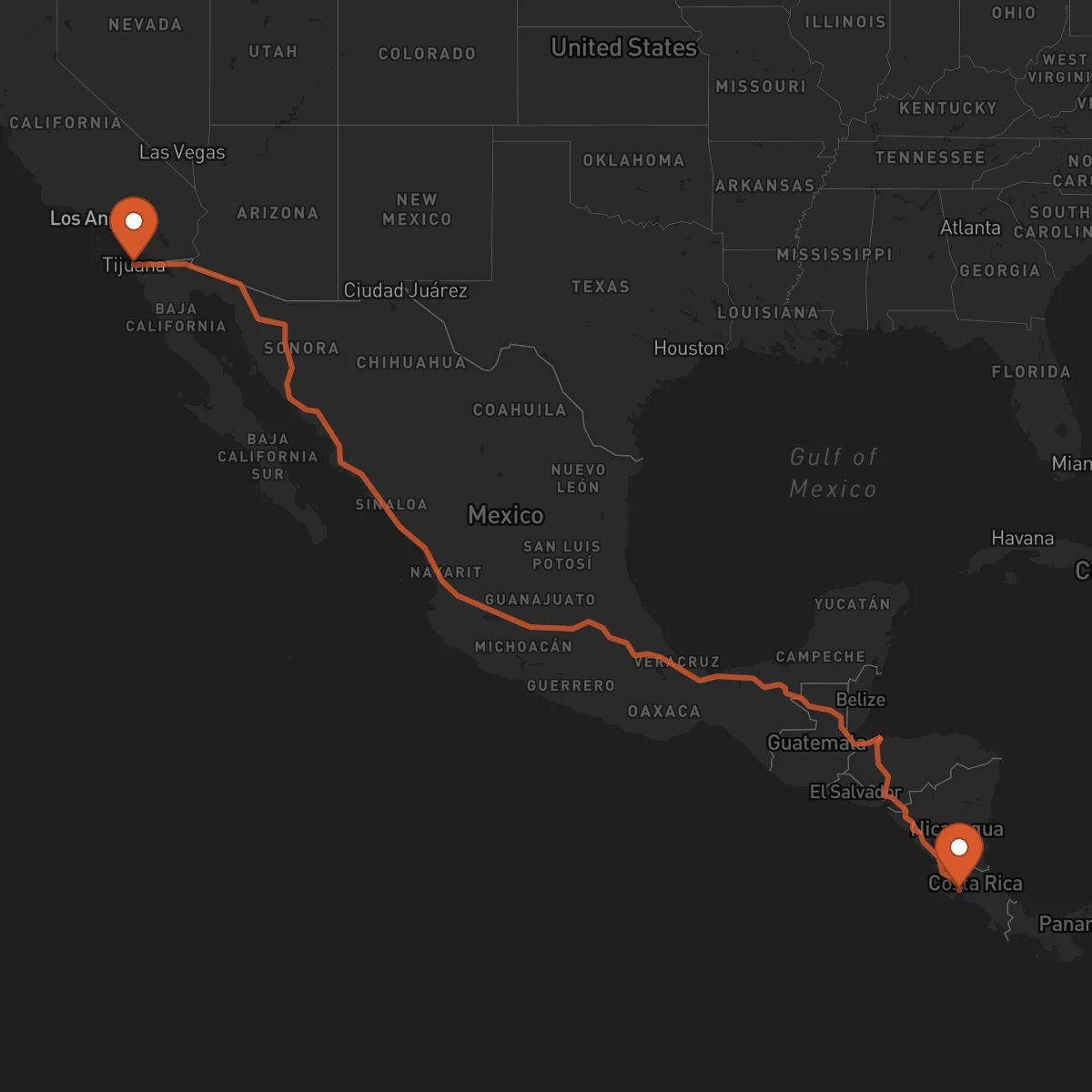 Ruta Tijuana - Puntarenas