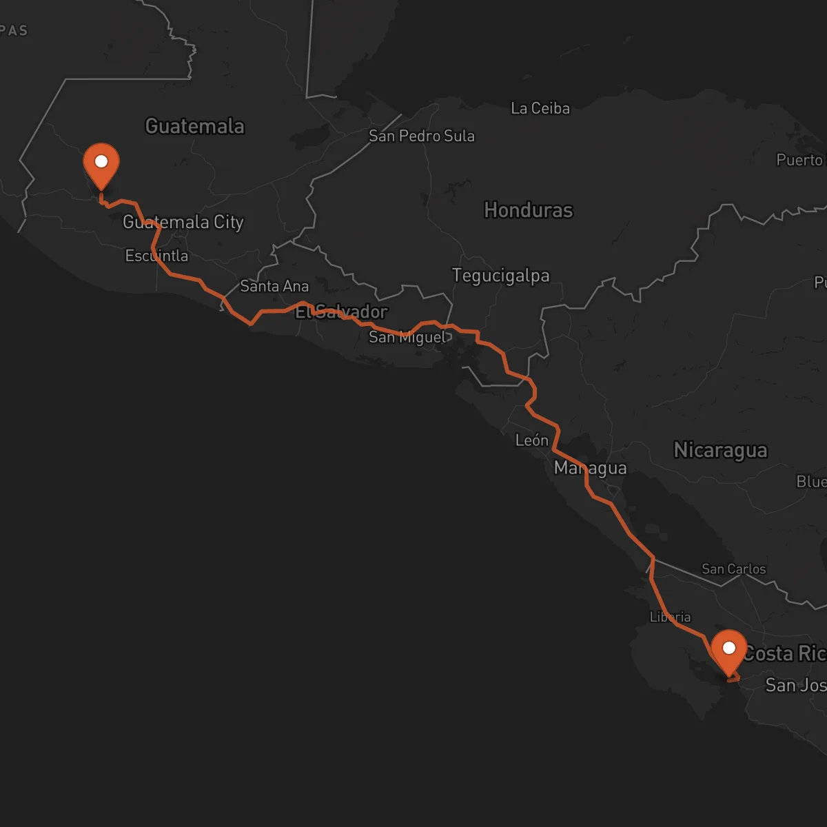 Ruta Totonicapán - Puntarenas