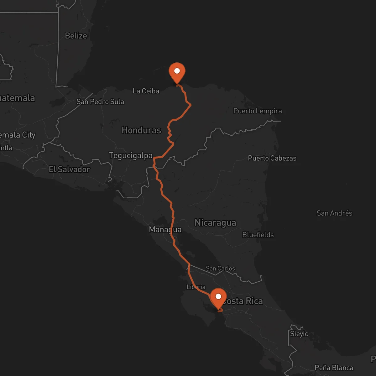 Ruta Trujillo - Puntarenas