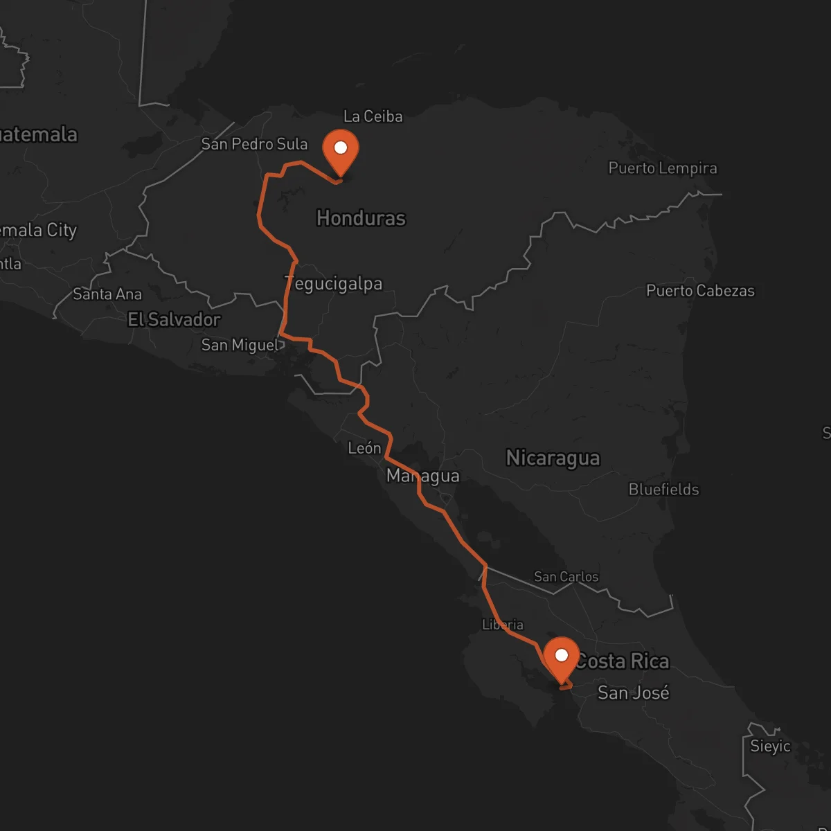 Ruta Yoro - Puntarenas