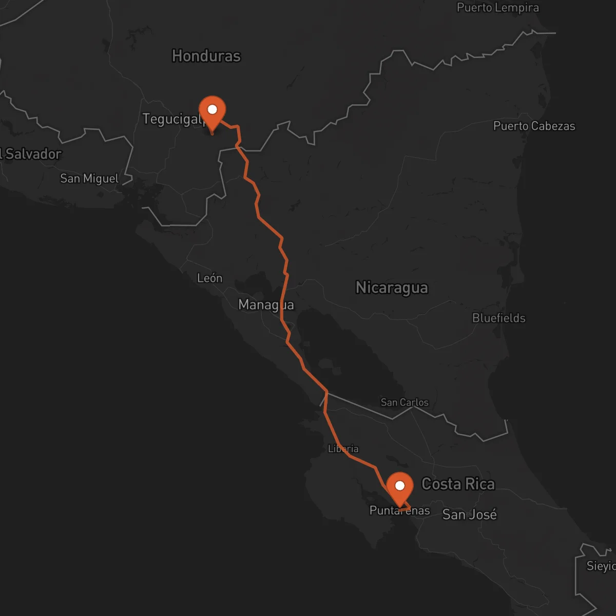 Ruta Yuscarán - Puntarenas