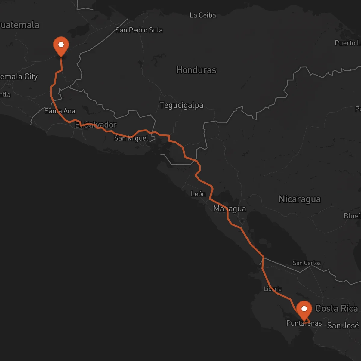 Ruta Zacapa - Puntarenas