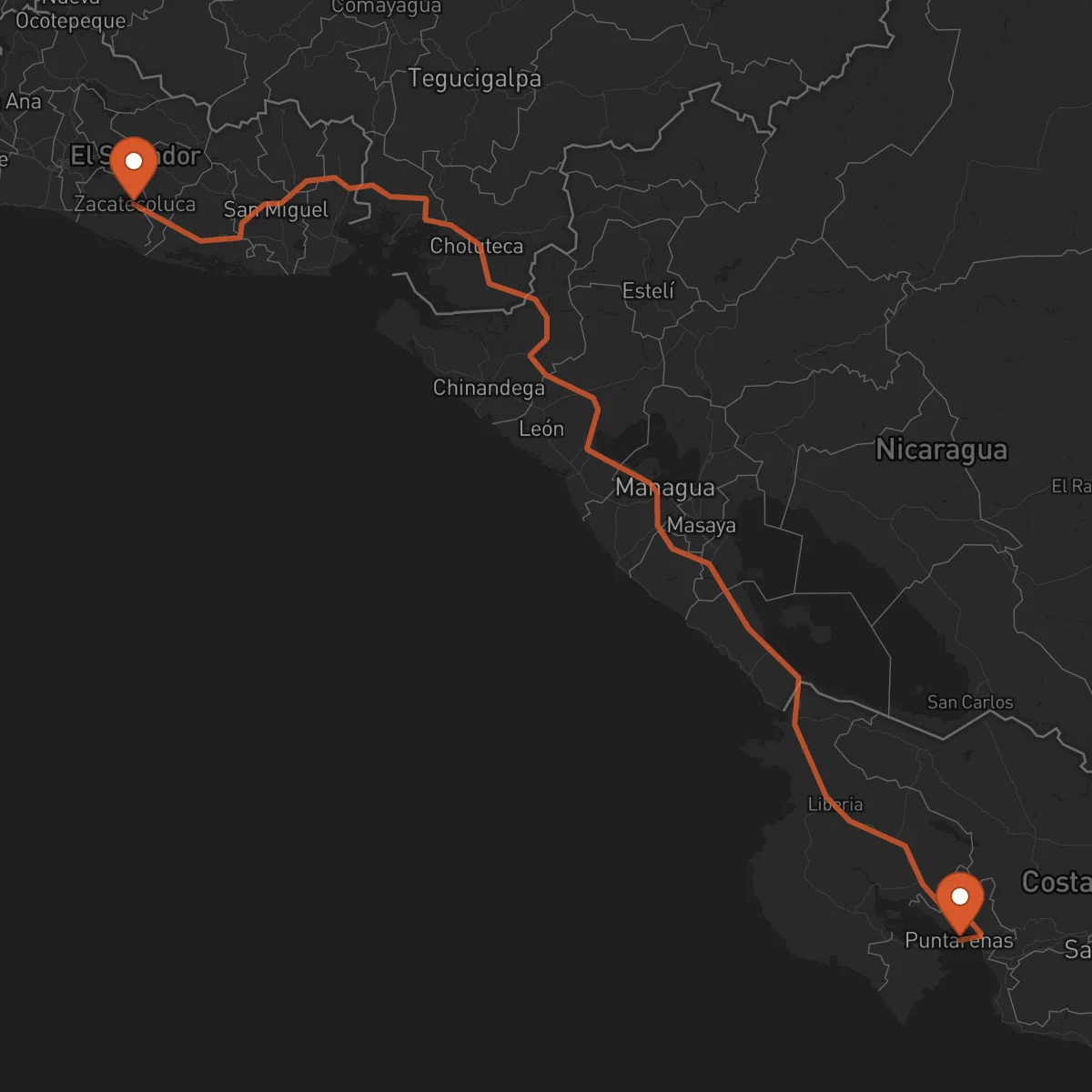 Ruta Puntarenas - Zacatecoluca