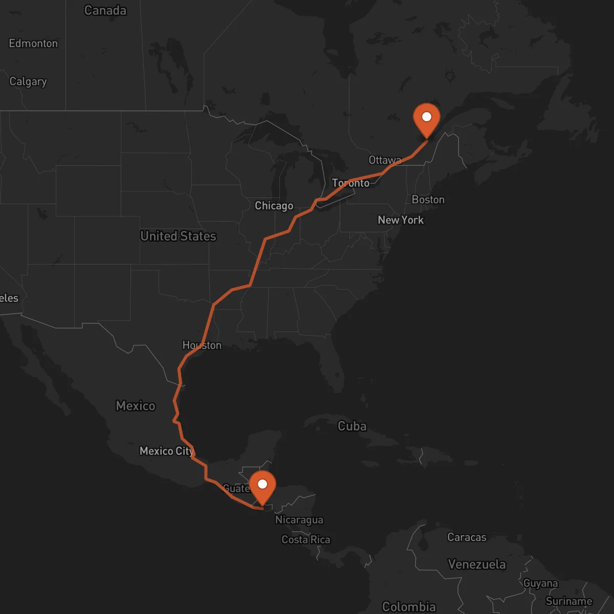 Ruta Quebec City - Zacatecoluca
