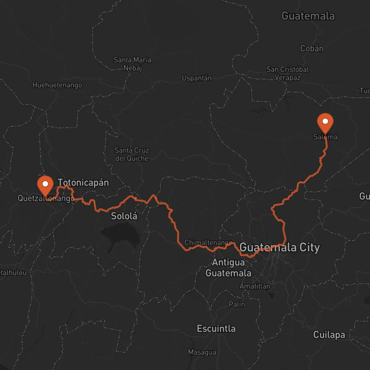 Ruta Salamá - Quetzaltenango