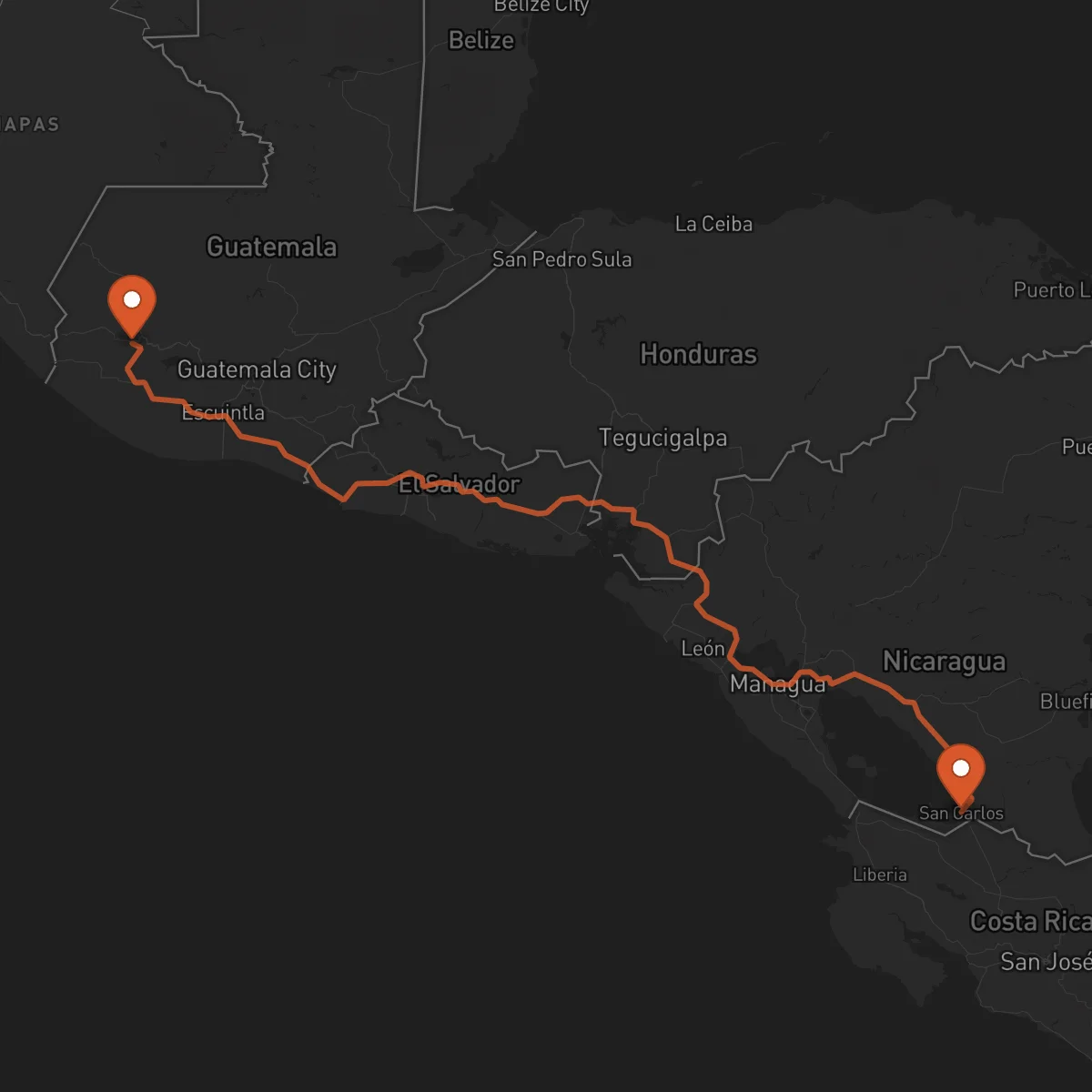Ruta San Carlos - Quetzaltenango