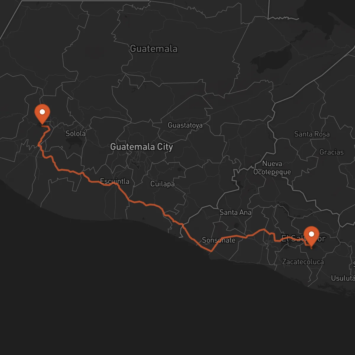 Ruta San Vicente - Quetzaltenango