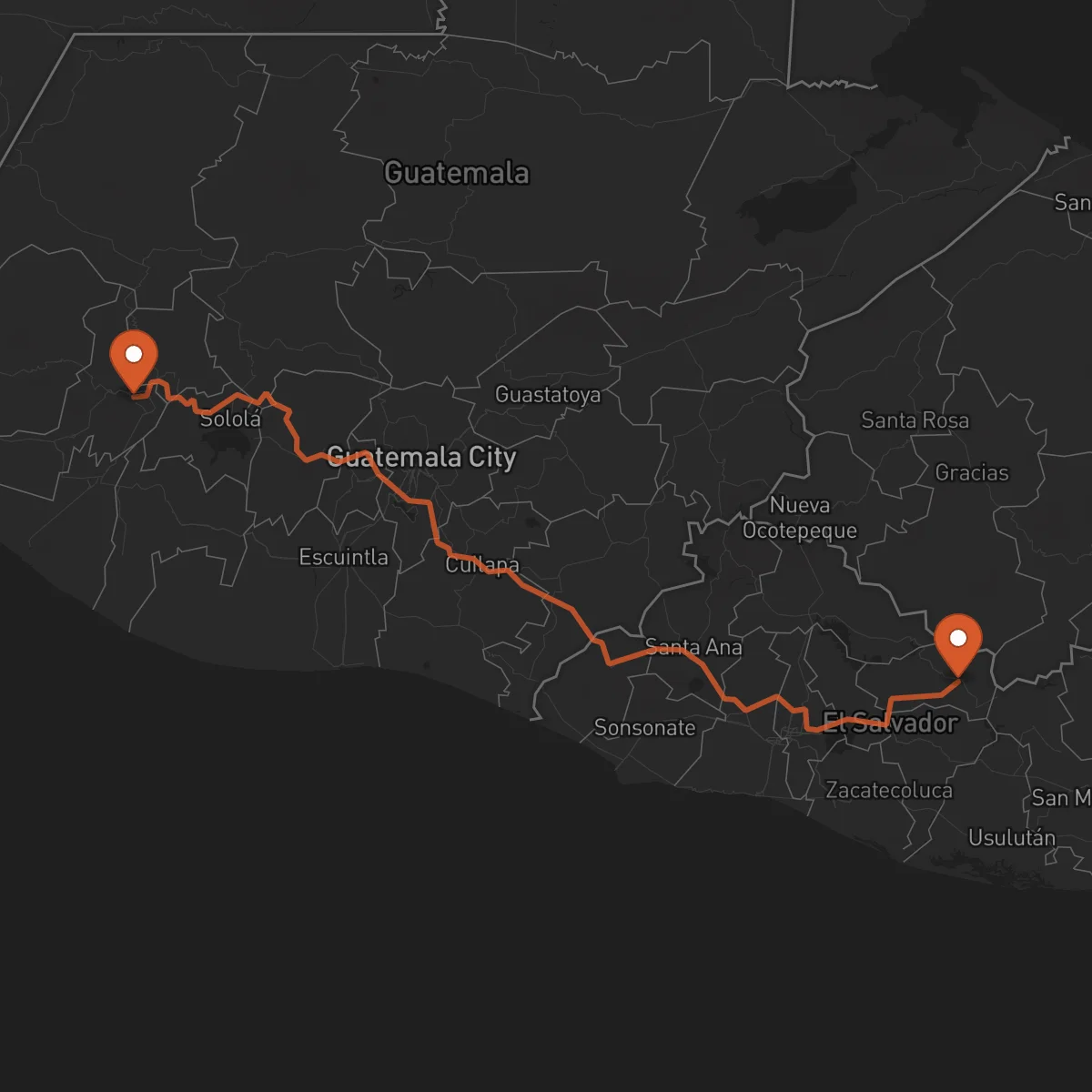 Ruta Sensuntepeque - Quetzaltenango
