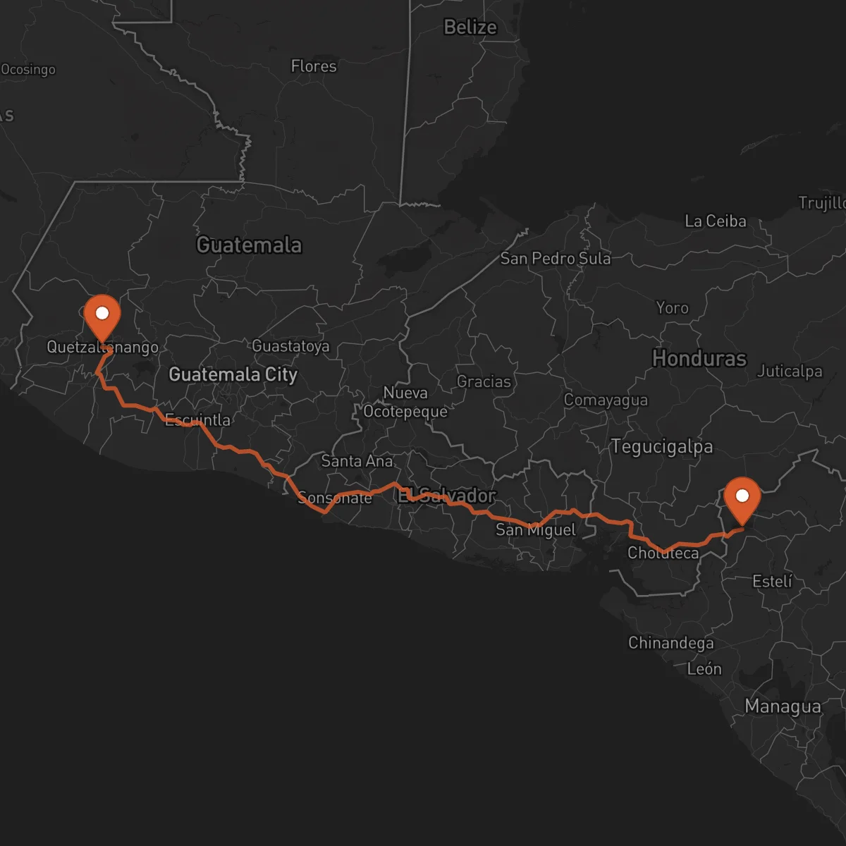 Ruta Quetzaltenango - Somoto