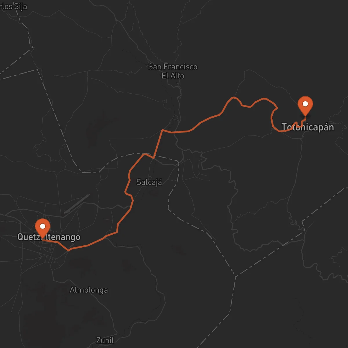 Ruta Quetzaltenango - Totonicapán