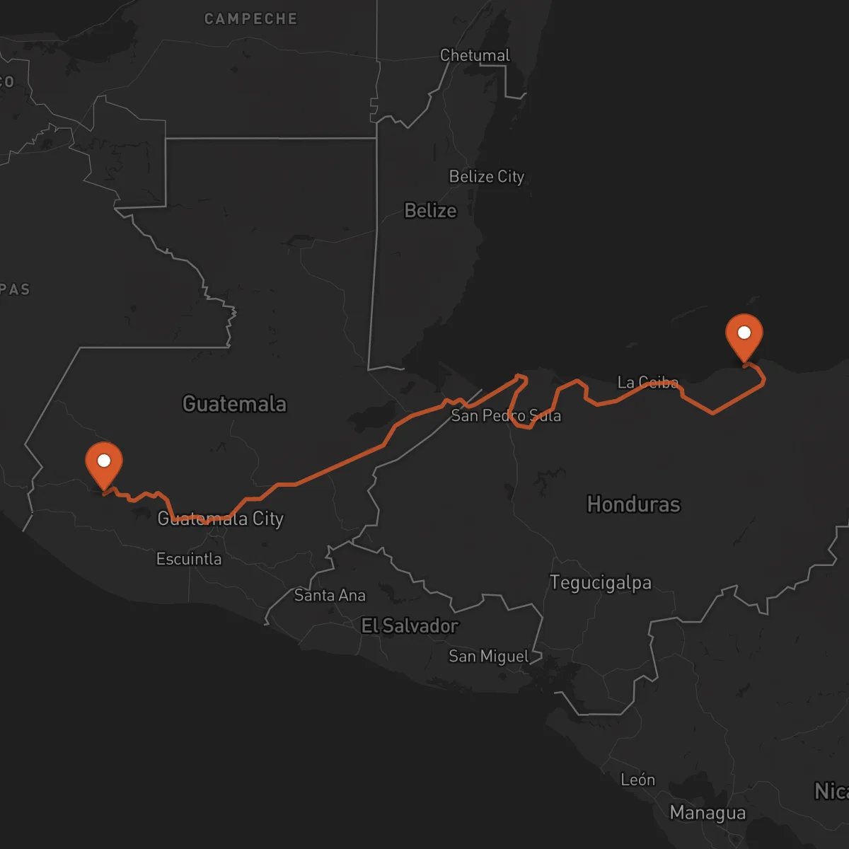 Ruta Quetzaltenango - Trujillo