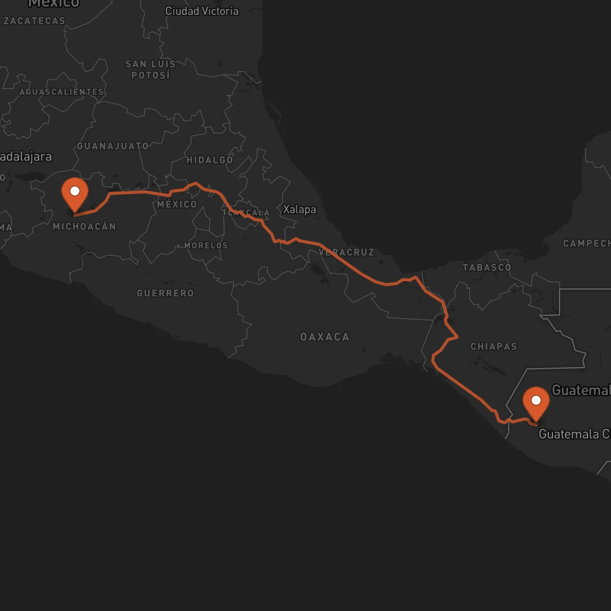 Ruta Uruapan - Quetzaltenango