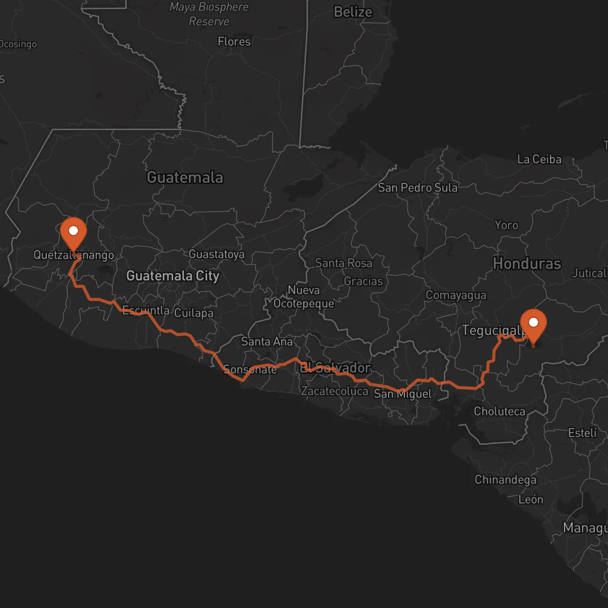 Ruta Yuscarán - Quetzaltenango