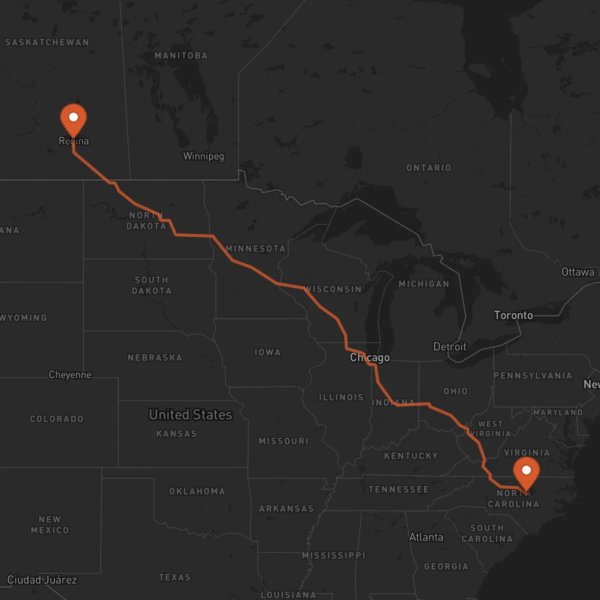 Ruta Regina - Raleigh