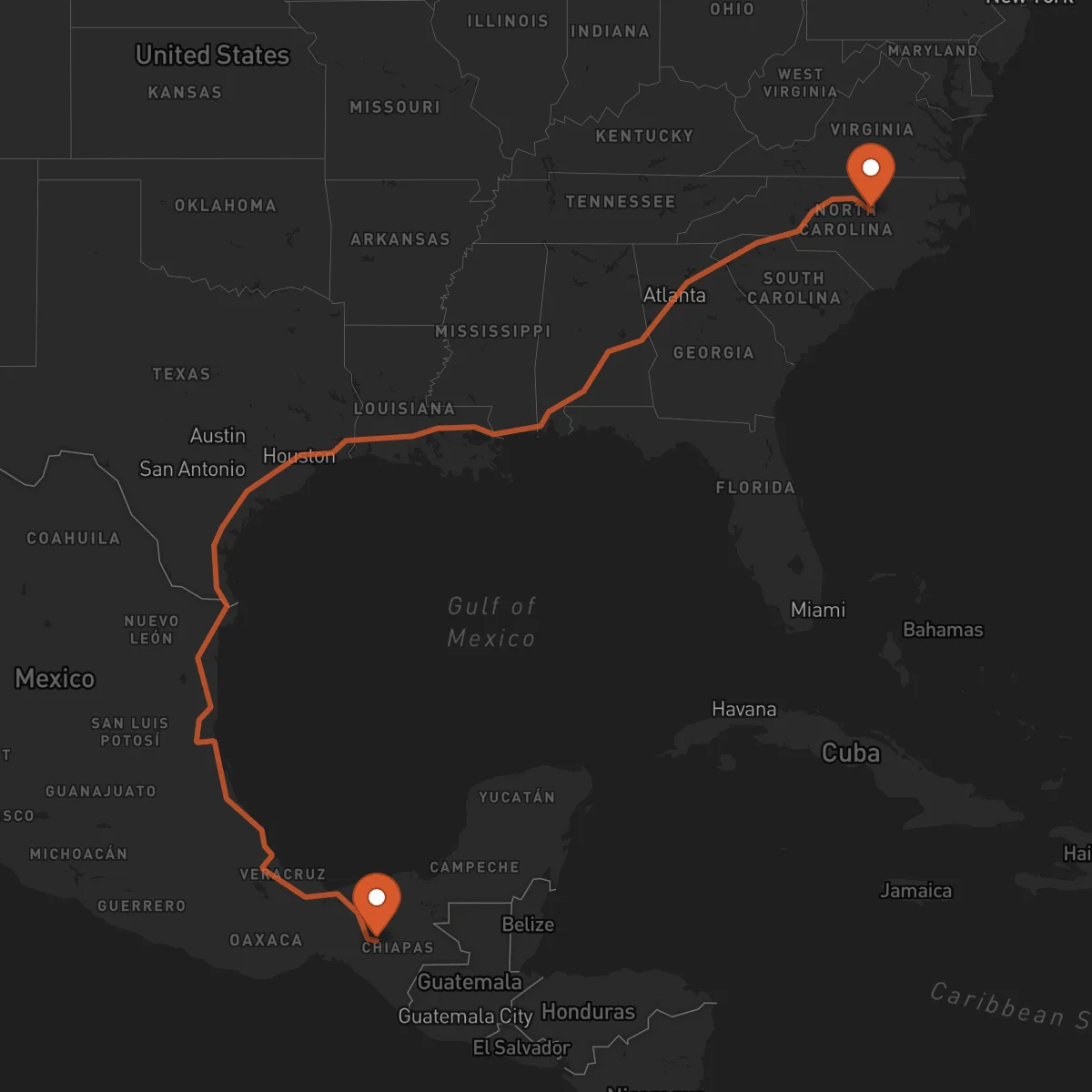 Ruta Raleigh - Tuxtla Gutiérrez