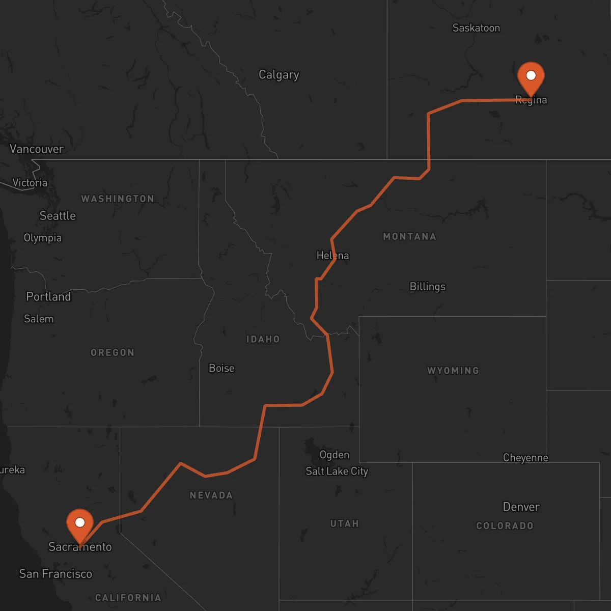 Ruta Regina - Sacramento