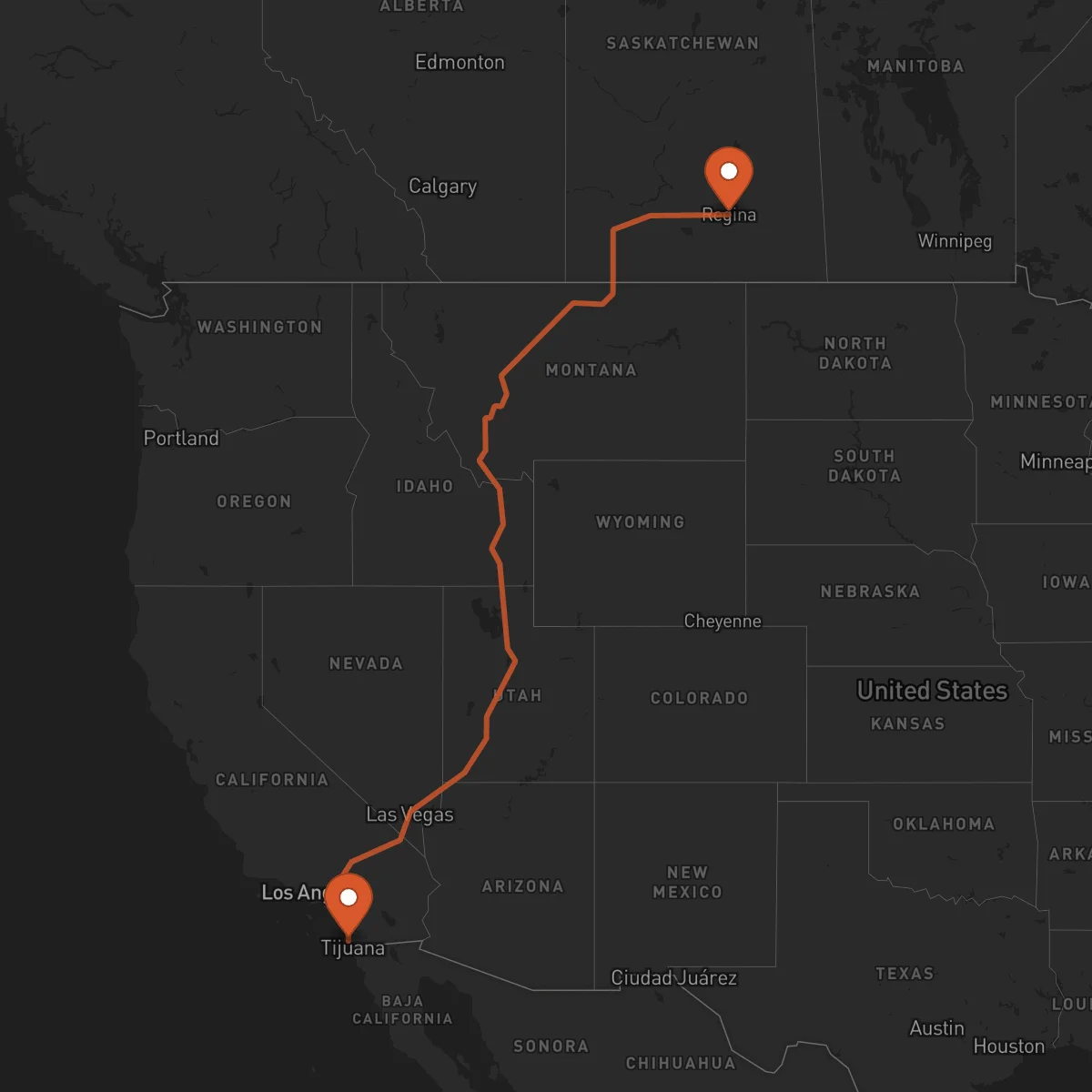 Ruta San Diego - Regina