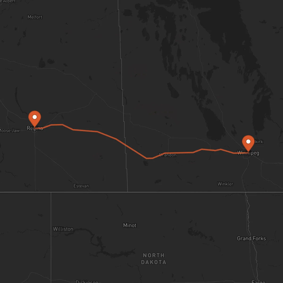 Ruta Regina - Winnipeg