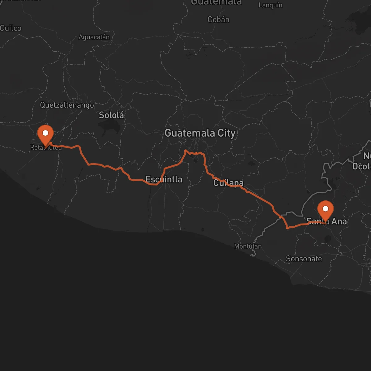 Ruta Santa Ana - Retalhuleu