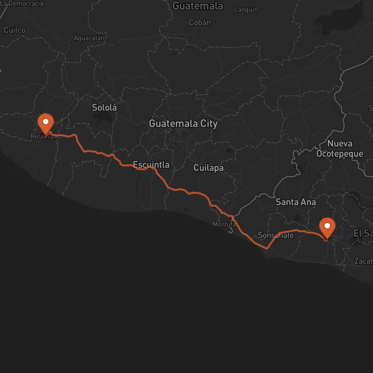 Ruta Santa Tecla - Retalhuleu