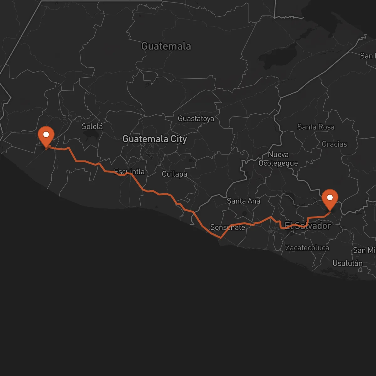 Ruta Retalhuleu - Sensuntepeque