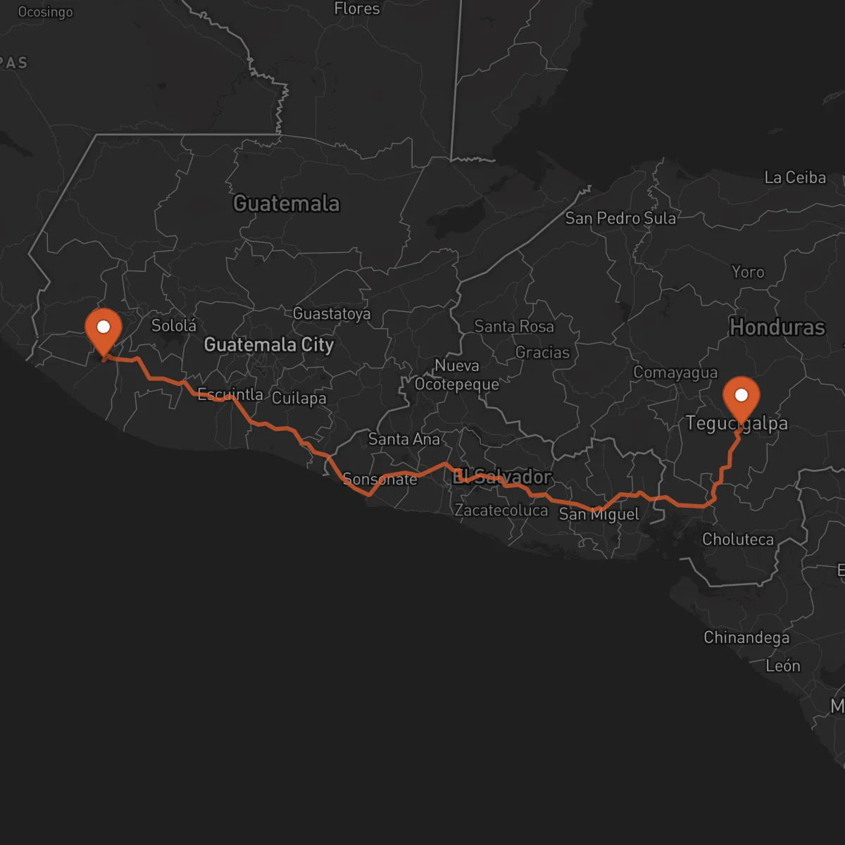 Ruta Retalhuleu - Tegucigalpa
