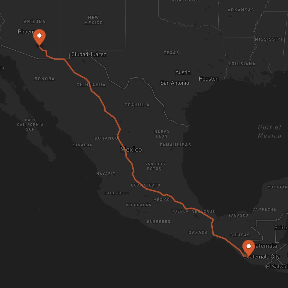 Ruta Tucson - Retalhuleu