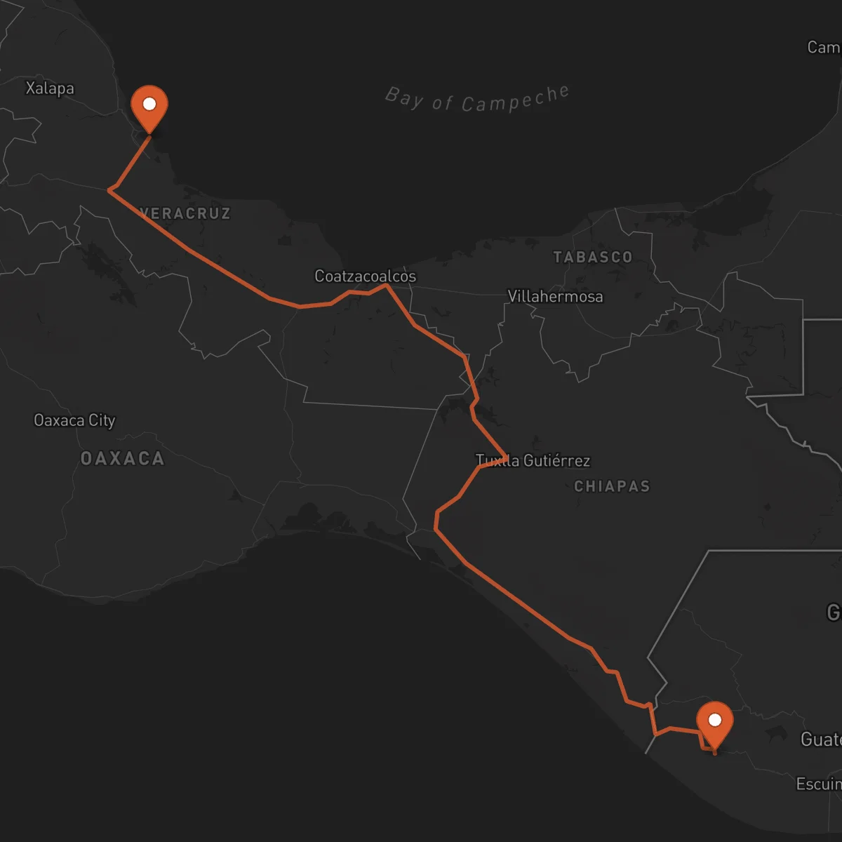 Ruta Veracruz - Retalhuleu