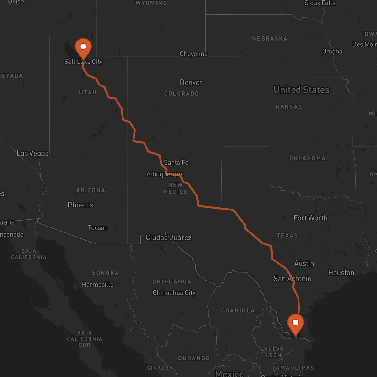 Ruta Reynosa - Salt Lake City
