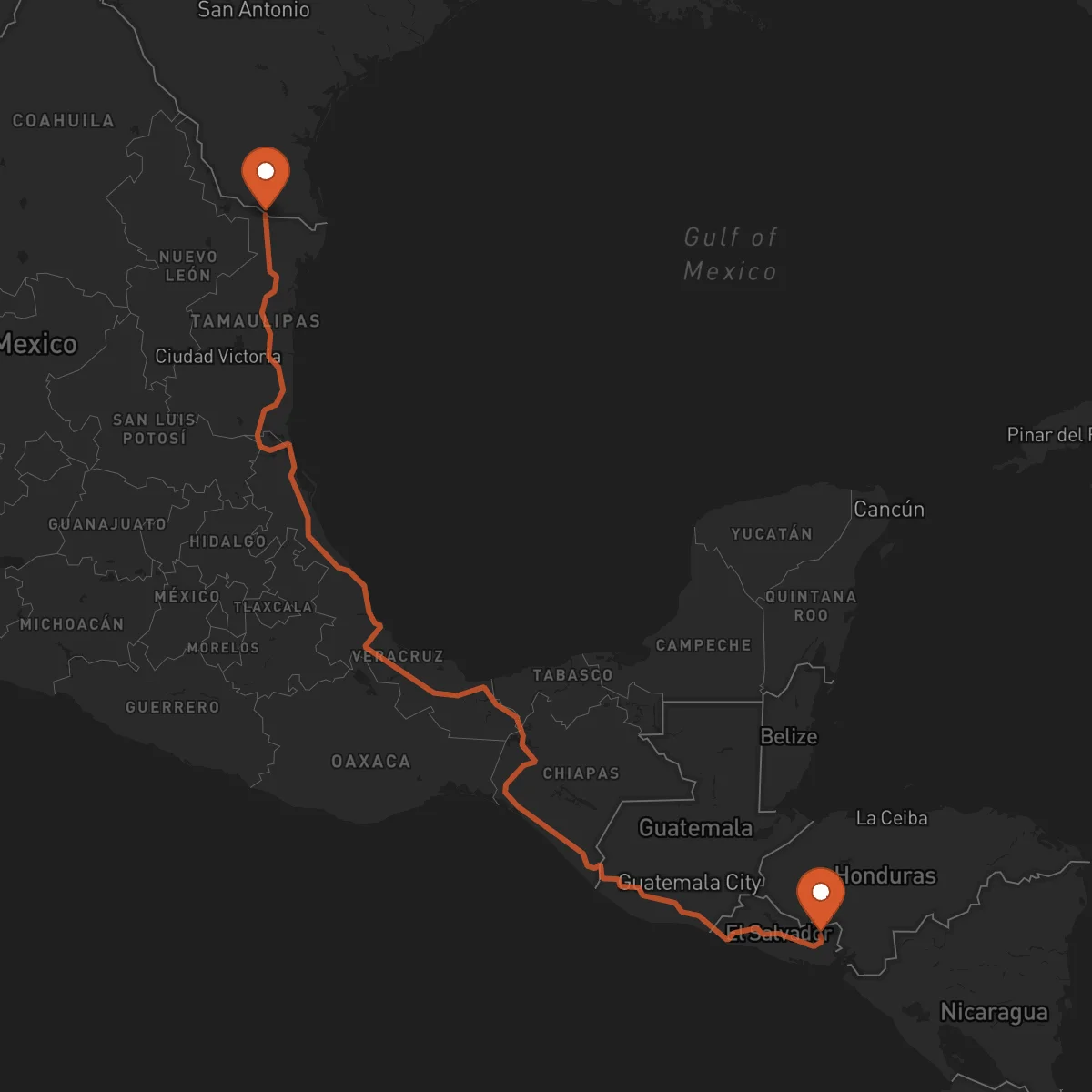 Ruta San Francisco Gotera - Reynosa